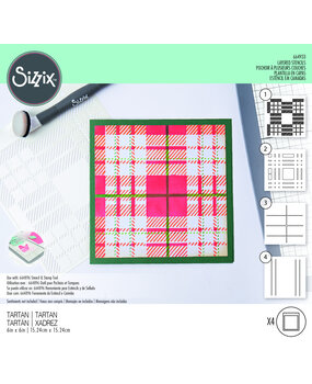 Sizzix Layered Stencils by Olivia Rose Tartan (4pcs) (664933) (DISCONTINUED)