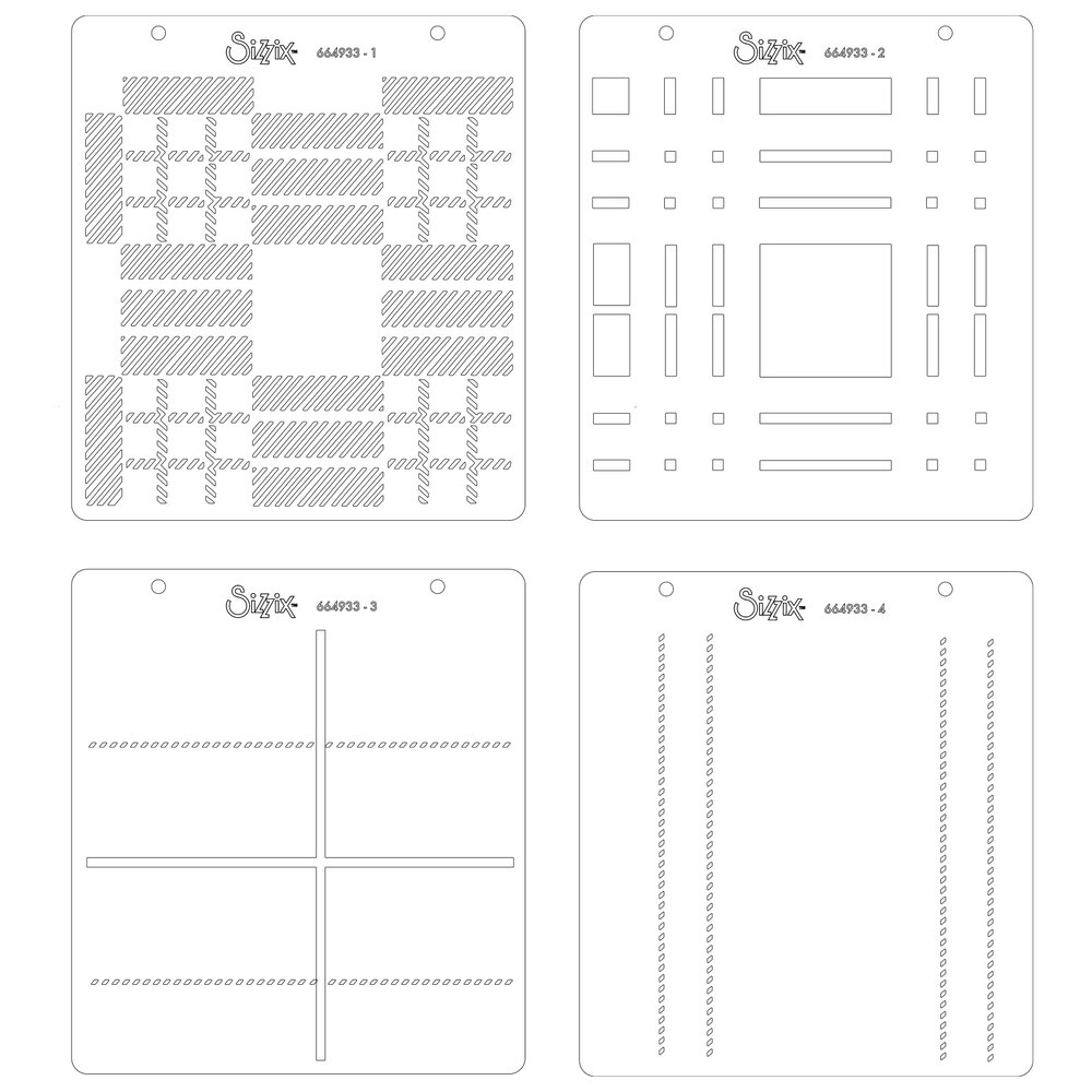 Sizzix Layered Stencils by Olivia Rose Tartan (4pcs) (664933) (DISCONTINUED)