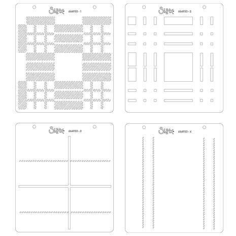 Sizzix Layered Stencils by Olivia Rose Tartan (4pcs) (664933) (DISCONTINUED)