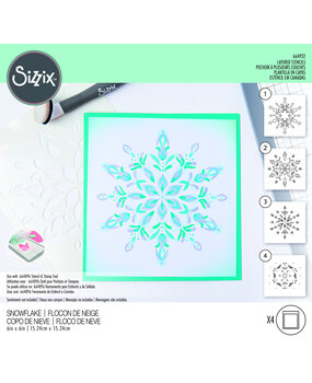 Sizzix Layered Stencils by Olivia Rose Snowflake (4pcs) (664932) (DISCONTINUED)