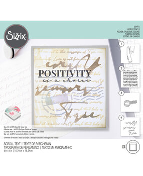 Sizzix Layered Stencils by Olivia Rose Scroll Text (4pcs) (664916) (DISCONTINUED)