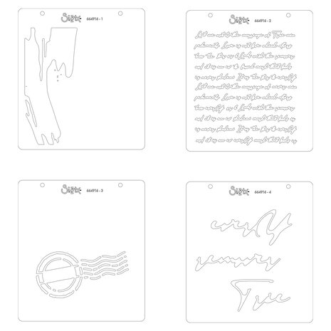 Sizzix Layered Stencils by Olivia Rose Scroll Text (4pcs) (664916) (DISCONTINUED) Sizzix Layered Stencils by Olivia Rose Scroll Text (4pcs) (664916) (DISCONTINUED)