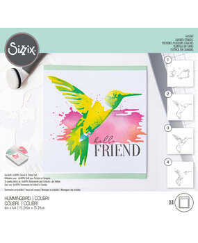 Sizzix Layered Stencils by Olivia Rose Hummingbird (4pcs) (665263) (DISCONTINUED)