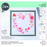 Sizzix Layered Stencils by Olivia Rose Heart Wreath (4pcs) (665839) (DISCONTINUED)