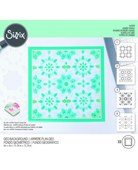Sizzix Layered Stencils by Olivia Rose Geo Background (4pcs) (665840) (DISCONTINUED)