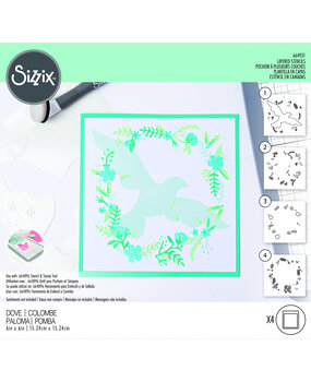 Sizzix Layered Stencils by Olivia Rose Dove (4pcs) (664931) (DISCONTINUED)
