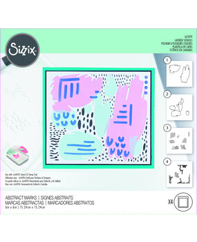 Sizzix Layered Stencils by Lisa Jones Abstract Marks (4pcs) (665874) (DISCONTINUED)