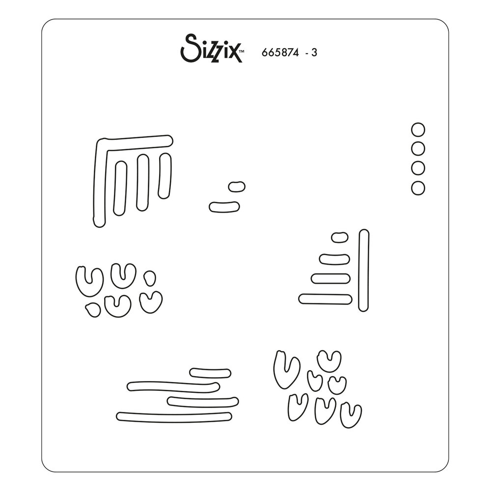 Sizzix Layered Stencils by Lisa Jones Abstract Marks (4pcs) (665874) (DISCONTINUED)