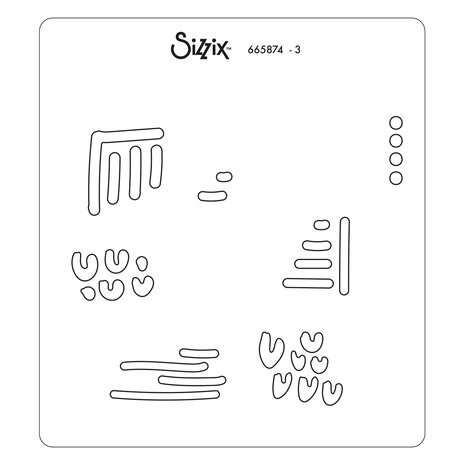 Sizzix Layered Stencils by Lisa Jones Abstract Marks (4pcs) (665874) (DISCONTINUED)