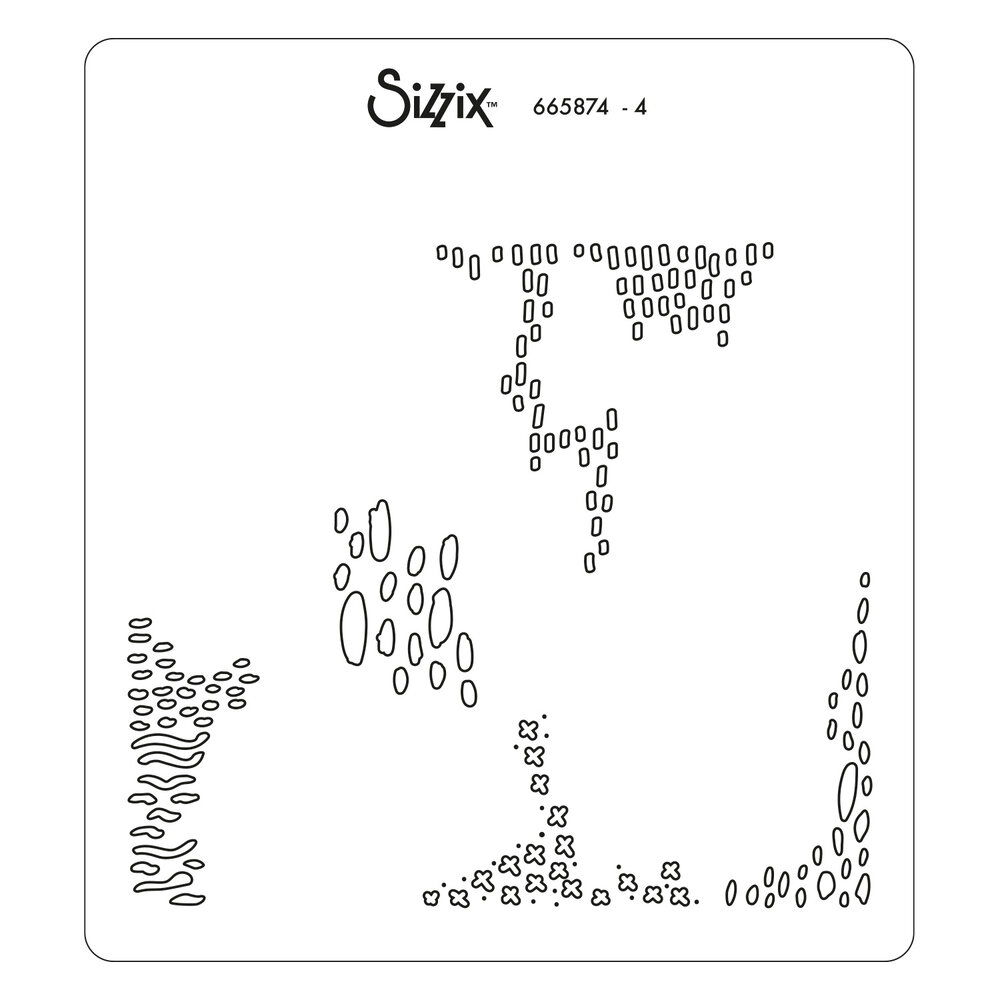 Sizzix Layered Stencils by Lisa Jones Abstract Marks (4pcs) (665874) (DISCONTINUED)