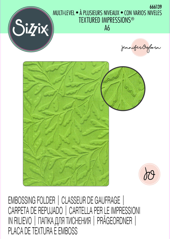 Sizzix Multi-Level Textured Impressions by Jennifer Ogborn Delicate Leaves (666139) (DISCONTINUED)