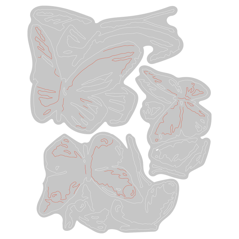 Sizzix Thinlits Die by Tim Holtz Brushstroke Butterflies (3pcs) (665848) (DISCONTINUED)