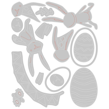 Sizzix Thinlits Die by Tim Holtz Bunny Games (15pcs) (665850) (DISCONTINUED) Sizzix Thinlits Die by Tim Holtz Bunny Games (15pcs) (665850) (DISCONTINUED)