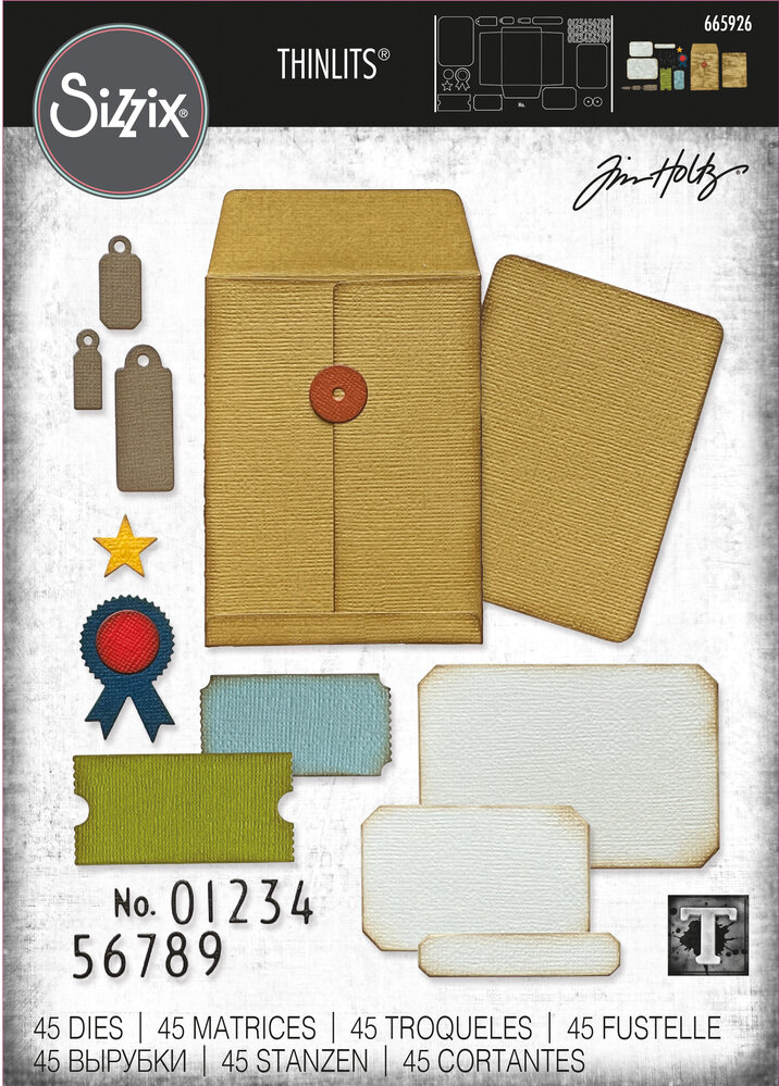 Sizzix Thinlits Die by Tim Holtz Collector (45pcs) (665926) Sizzix Thinlits Die by Tim Holtz Collector (45pcs) (665926)