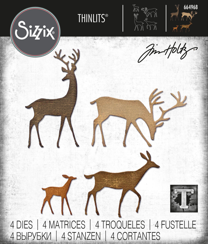 Sizzix Thinlits Die by Tim Holtz Darling Deer (4pcs) (664968) Sizzix Thinlits Die by Tim Holtz Darling Deer (4pcs) (664968)