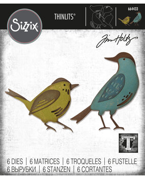 Sizzix Thinlits Die by Tim Holtz Feathered Friends (6pcs)  (664433) Sizzix Thinlits Die by Tim Holtz Feathered Friends (6pcs)  (664433)