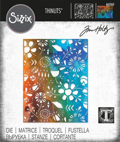 Sizzix Thinlits Die by Tim Holtz Folk Flowers (665363) (DISCONTINUED) Sizzix Thinlits Die by Tim Holtz Folk Flowers (665363) (DISCONTINUED)