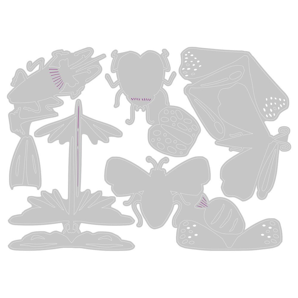 Sizzix Thinlits Die by Tim Holtz Funky Insects (5pcs) (665364) Sizzix Thinlits Die by Tim Holtz Funky Insects (5pcs) (665364)