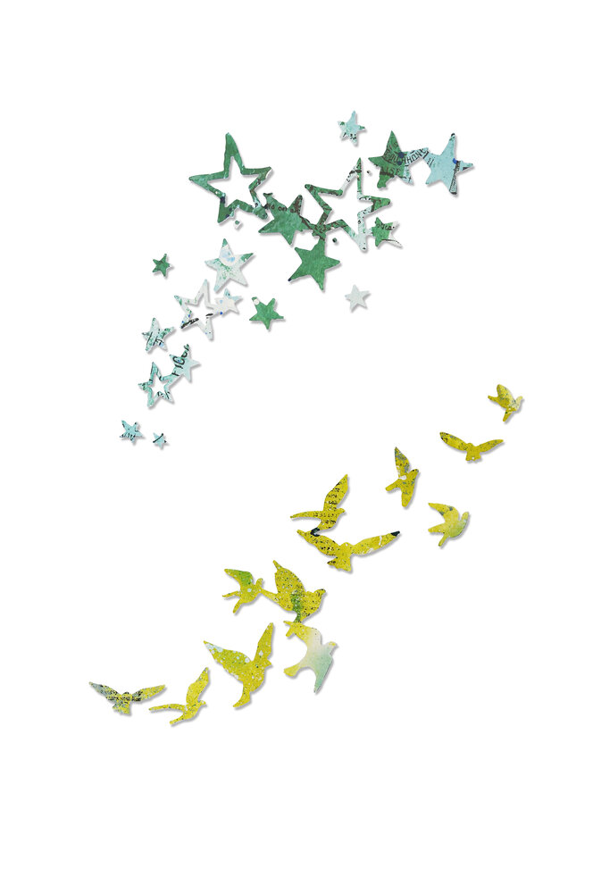 Sizzix Thinlits Die by Pete Hughes Birds and Stars (2pcs) (662673) (DISCONTINUED)