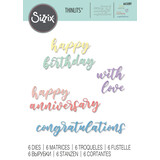 Sizzix Thinlits Die by Sharon Drury Script Sentiments (6pcs) (665089) (DISCONTINUED) Sizzix Thinlits Die by Sharon Drury Script Sentiments (6pcs) (665089) (DISCONTINUED)