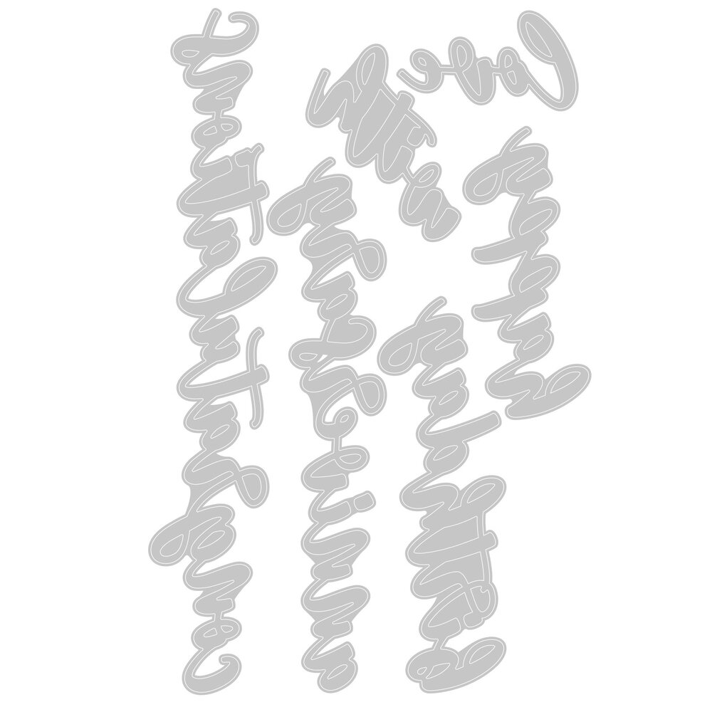 Sizzix Thinlits Die by Sharon Drury Script Sentiments (6pcs) (665089) (DISCONTINUED)