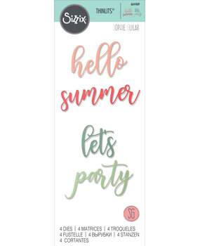 Sizzix Thinlits Die by Sophie Guilar Party Phrases (4pcs) (664469) (DISCONTINUED)