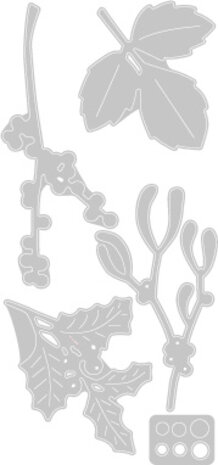 Sizzix Thinlits Die by Sophie Guilar Winter Leaves (5pcs) (663425) (DISCONTINUED)