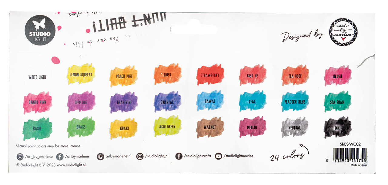Studio Light Watercolor Paint in Tin by Art by Marlene (24colors) (SL-ES-WC02) (BASIC) Studio Light Watercolor Paint in Tin by Art by Marlene (24colors) (SL-ES-WC02) (BASIC)