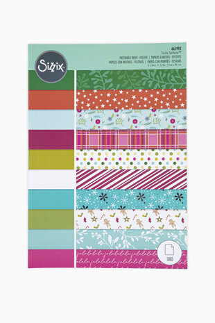 Sizzix Patterned Paper A4 Festive (10x8pcs) (665992) (DISCONTINUED) Sizzix Patterned Paper A4 Festive (10x8pcs) (665992) (DISCONTINUED)