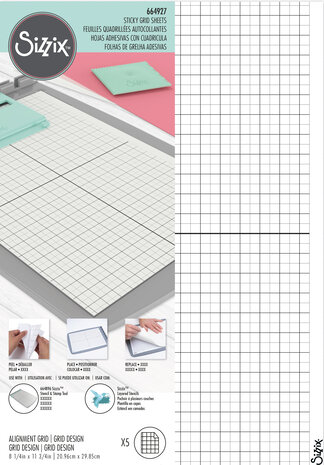 Sizzix Sticky Grid Sheets 8 1/4x11 5/8 Inch (5pcs) (664927)