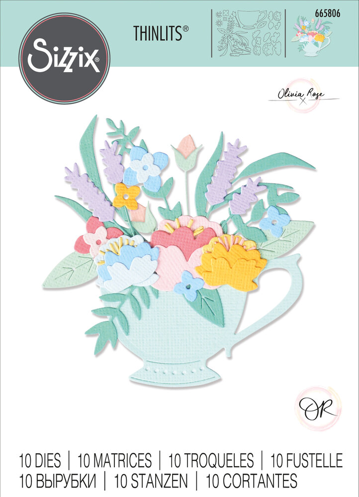 Sizzix Thinlits Die by Olivia Rose Tea Time (10pcs) (665806) (DISCONTINUED)