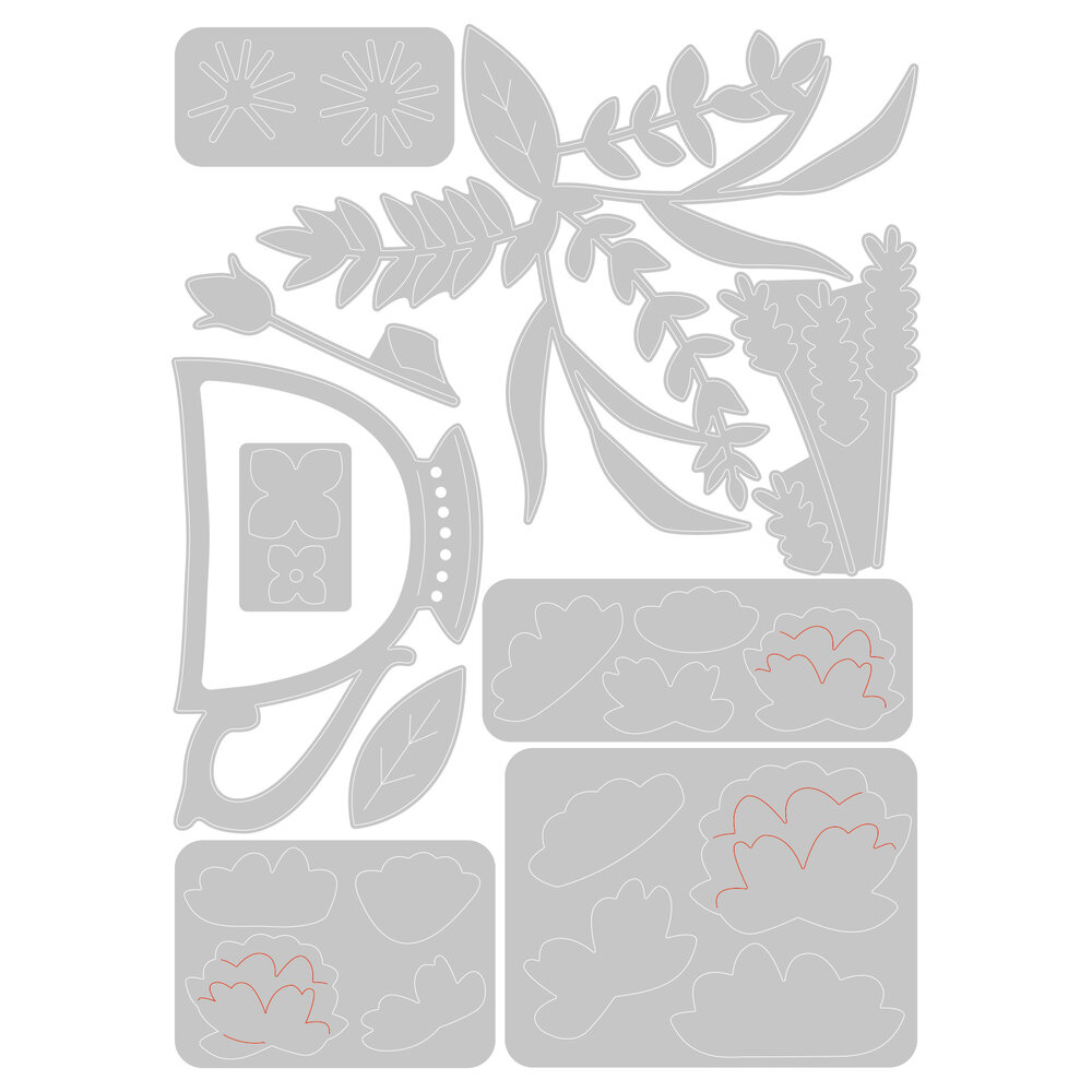 Sizzix Thinlits Die by Olivia Rose Tea Time (10pcs) (665806) (DISCONTINUED)
