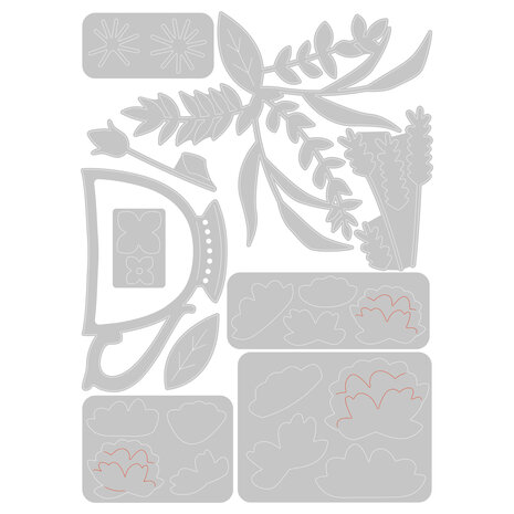 Sizzix Thinlits Die by Olivia Rose Tea Time (10pcs) (665806) (DISCONTINUED)