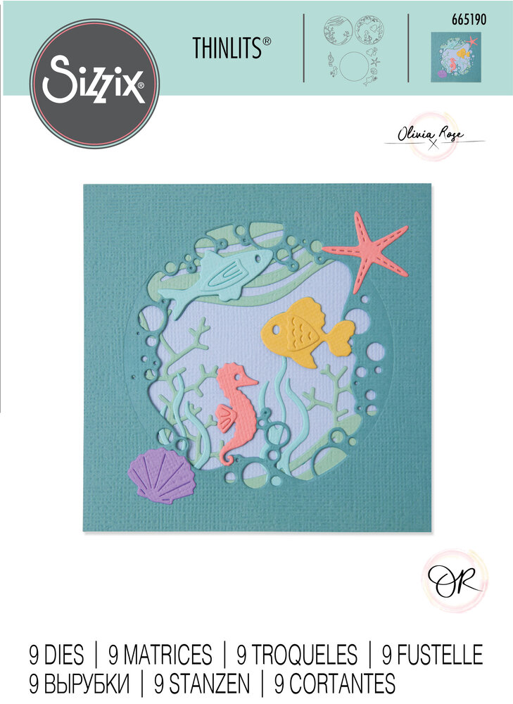 Sizzix Thinlits Die by Olivia Rose Ocean Scene (9pcs) (665190) (DISCONTINUED) Sizzix Thinlits Die by Olivia Rose Ocean Scene (9pcs) (665190) (DISCONTINUED)