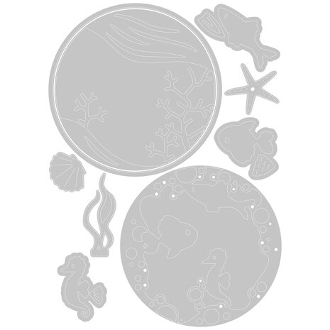 Sizzix Thinlits Die by Olivia Rose Ocean Scene (9pcs) (665190) (DISCONTINUED) Sizzix Thinlits Die by Olivia Rose Ocean Scene (9pcs) (665190) (DISCONTINUED)