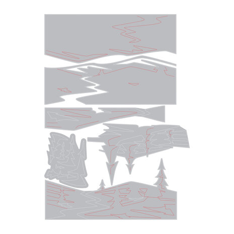 Sizzix Thinlits Colorize by Tim Holtz Snowscape (6pcs) (664971) (DISCONTINUED)