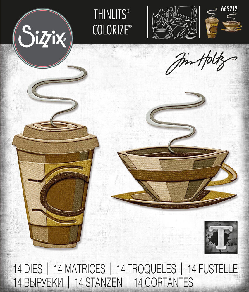 Sizzix Thinlits Colorize by Tim Holtz Cafe (14pcs) (665212)