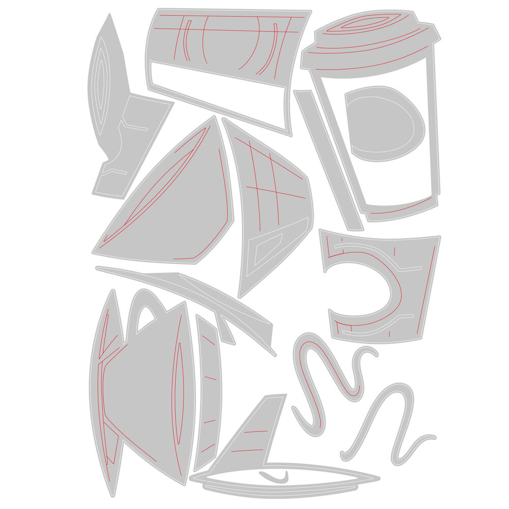 Sizzix Thinlits Colorize by Tim Holtz Cafe (14pcs) (665212)