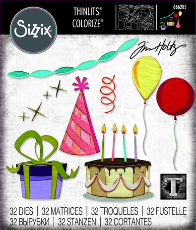 Sizzix Thinlits Colorize by Tim Holtz Celebrate (32pcs) (666285)