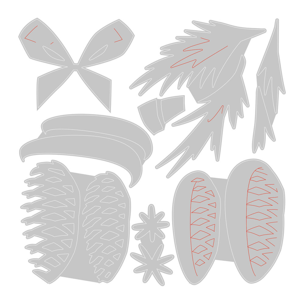 Sizzix Thinlits Colorize by Tim Holtz Festive Trims (8pcs) (664733) (DISCONTINUED)