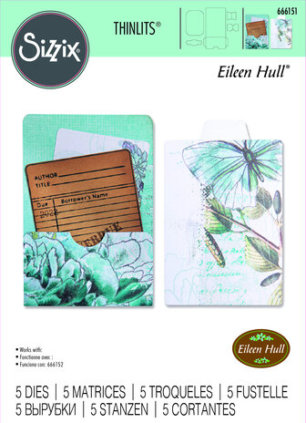 Sizzix Thinlits Die by Eileen Hull Library Pocket ATC Card & Tabs (5pcs) (666151) (DISCONTINUED) Sizzix Thinlits Die by Eileen Hull Library Pocket ATC Card & Tabs (5pcs) (666151) (DISCONTINUED)