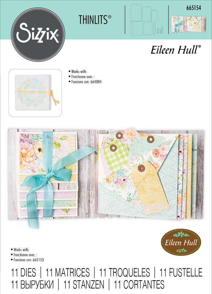 Sizzix Thinlits Die by Eileen Hull Card Waterfall & Tags (11pcs) (665154) (DISCONTINUED)