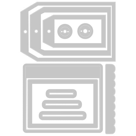 Sizzix Thinlits Die by Eileen Hull Card Waterfall & Tags (11pcs) (665154) (DISCONTINUED)