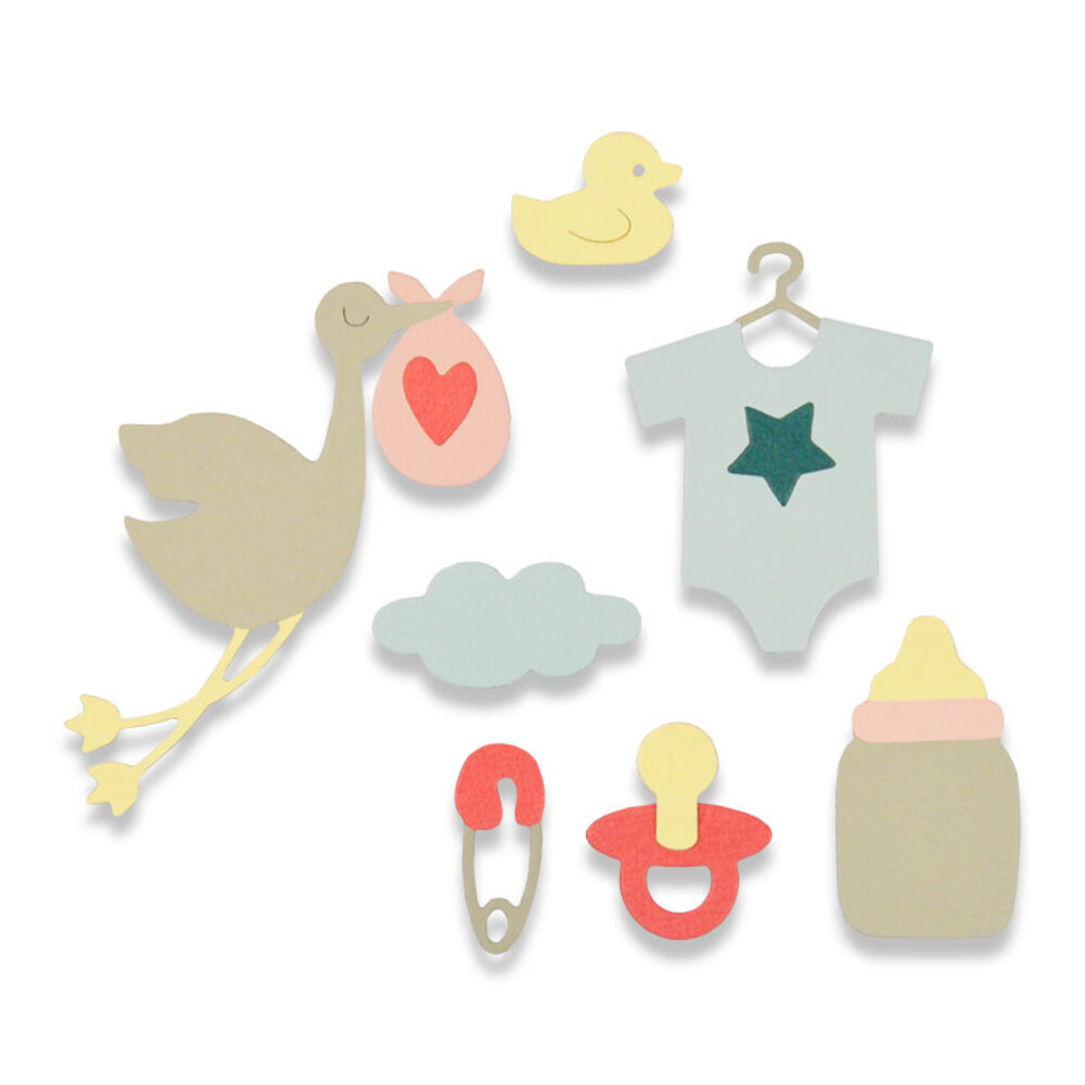 Sizzix Thinlits Die by Debi Potter New Baby (13pcs) (661704) (DISCONTINUED)