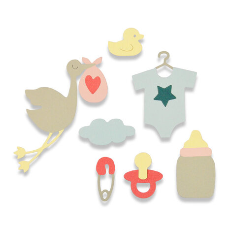 Sizzix Thinlits Die by Debi Potter New Baby (13pcs) (661704) (DISCONTINUED)