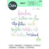 Sizzix Thinlits Die by Debi Potter Fabulous Family Names (13pcs) (666233) (DISCONTINUED) Sizzix Thinlits Die by Debi Potter Fabulous Family Names (13pcs) (666233) (DISCONTINUED)