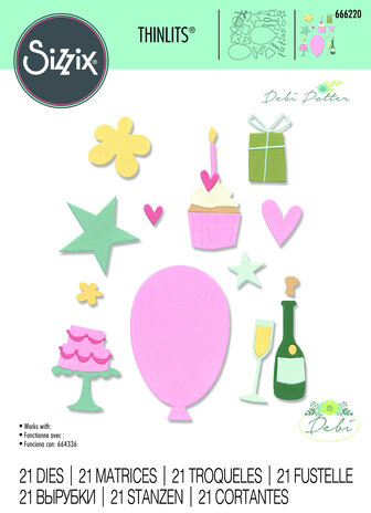 Sizzix Thinlits Die by Debi Potter Fabulous Everyday Shapes (21pcs) (666220) (DISCONTINUED) Sizzix Thinlits Die by Debi Potter Fabulous Everyday Shapes (21pcs) (666220) (DISCONTINUED)