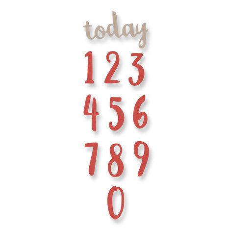 Sizzix Thinlits Die by Debi Potter Brush Numbers (11pcs) (661726) (DISCONTINUED)