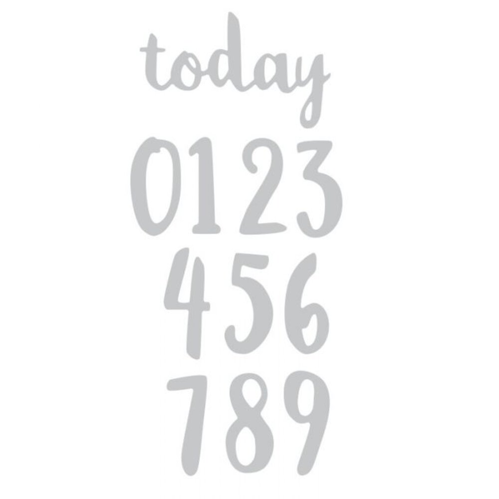 Sizzix Thinlits Die by Debi Potter Brush Numbers (11pcs) (661726) (DISCONTINUED)