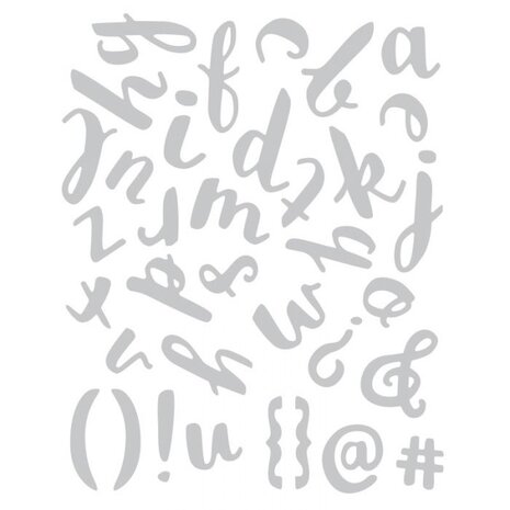 Sizzix Thinlits Die by Debi Potter Brush Lowercase Alphabet (38pcs) (661686) (DISCONTINUED)